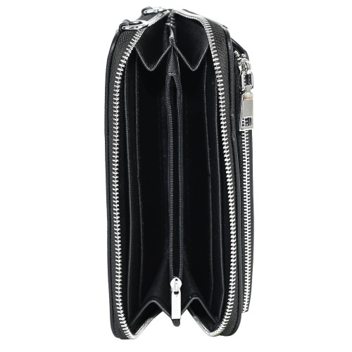 Голямо дамско портмоне/чанта от еко кожа в черен цвят. Код: CO106