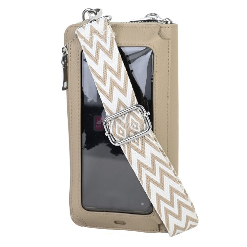 Голямо дамско портмоне/чанта от еко кожа в тъмнобежов цвят. Код: CO106