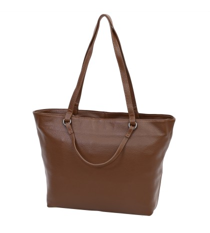 Дамска чанта от естествена кожа в кафяв цвят. Код: 1083