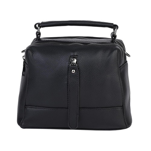 Дамска ежедневна чанта от висококачествена екологична кожа в черен цвят Код: 1093