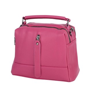 Дамска ежедневна чанта от висококачествена екологична кожа в цвят циклама Код: 1093
