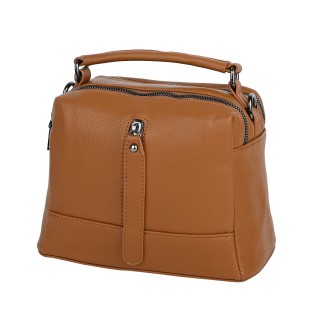 Дамска ежедневна чанта от висококачествена екологична кожа в кафяв цвят Код: 1093