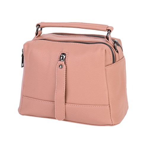 Дамска ежедневна чанта от висококачествена екологична кожа в розов цвят Код: 1093