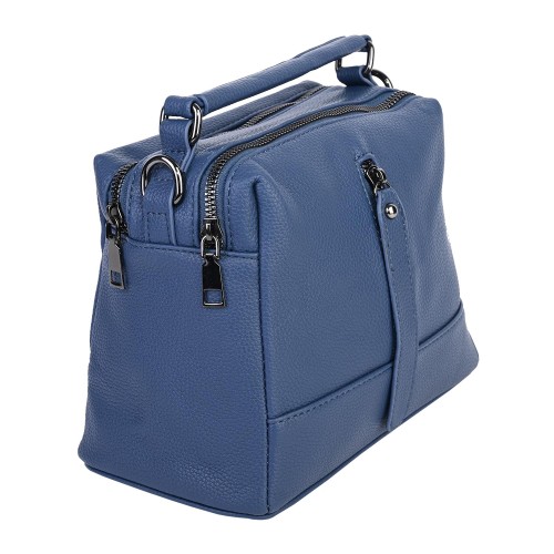 Дамска ежедневна чанта от висококачествена екологична кожа в син цвят Код: 1093