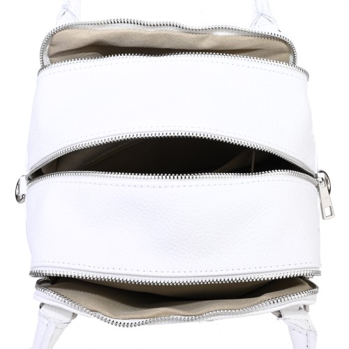 Дамска чанта от естествена кожа в бял цвят. Код: EK116
