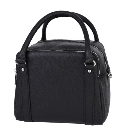 Дамска чанта от естествена кожа в черен цвят. Код: EK116