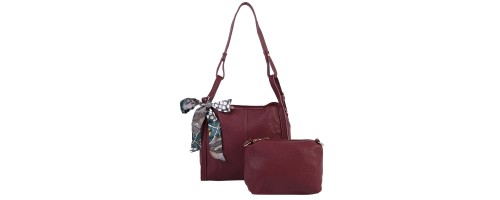 Дамска ежедневна чанта от еко кожа в цвят бордо. КОД  1173
