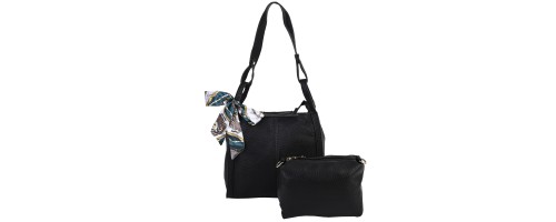 Дамска ежедневна чанта от еко кожа в черен цвят. КОД  1173