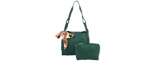 Дамска ежедневна чанта от еко кожа в зелен цвят. КОД  1173