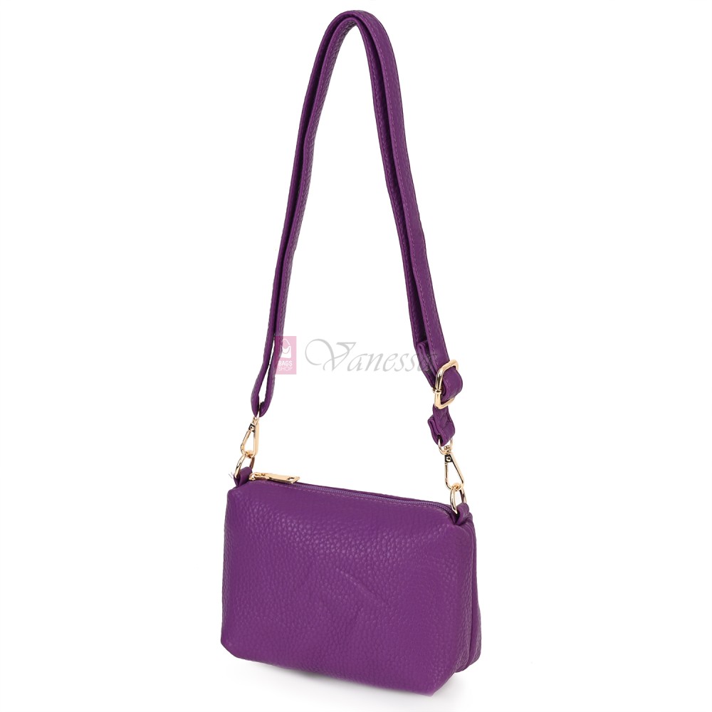 Дамска ежедневна чанта от еко кожа в лилав цвят. КОД  1173