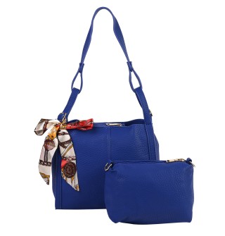 Дамска ежедневна чанта от еко кожа в син цвят. КОД  1173