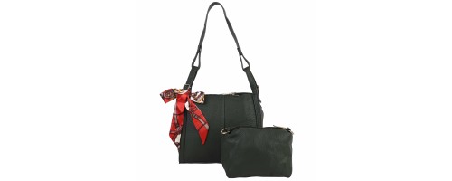 Дамска ежедневна чанта от еко кожа в тъмнозелен цвят. КОД  1173