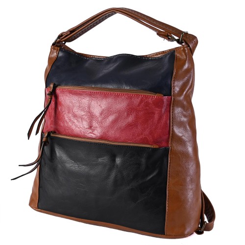 Дамска раница/чанта от еко кожа  в кафяв цвят S1221