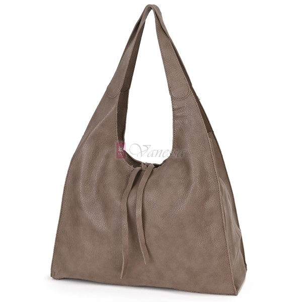 Голяма дамска чанта от еко кожа в бежов цвят. Код: 1388