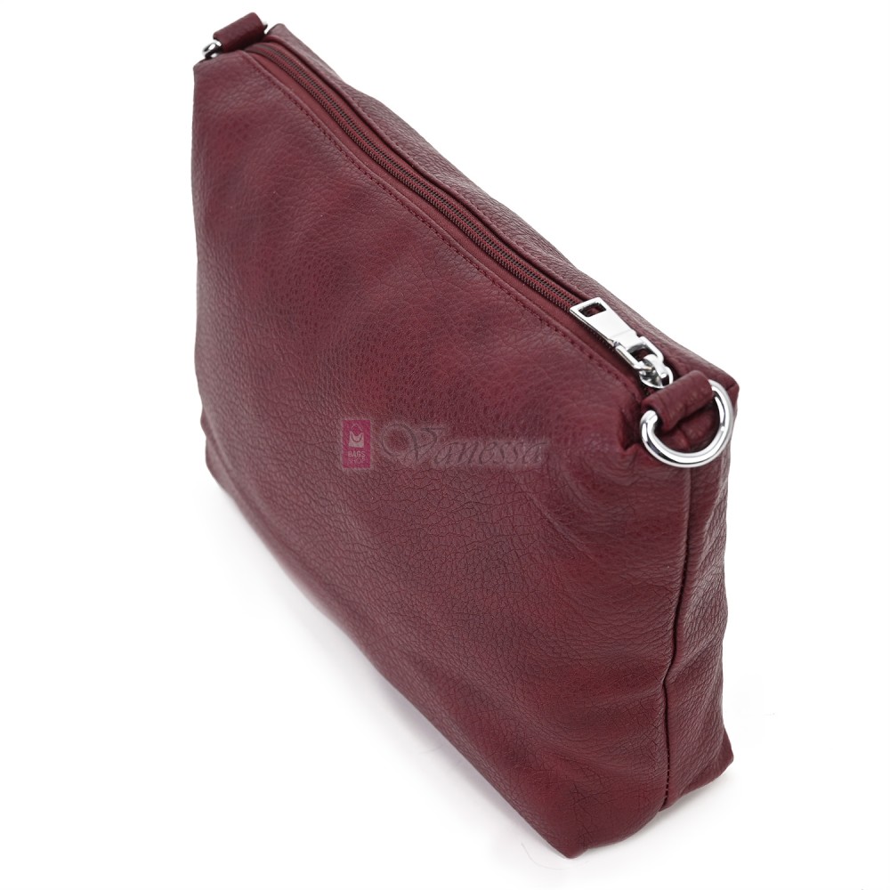 Голяма дамска чанта от еко кожа в цвят бордо. Код: 1388