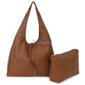 Голяма дамска чанта от еко кожа в кафяв цвят. Код: 1388
