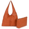 Голяма дамска чанта от еко кожа в оранжев цвят. Код: 1388