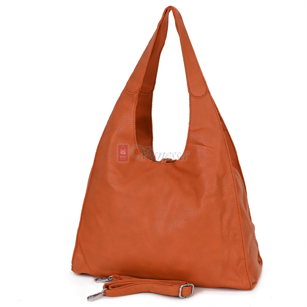 Голяма дамска чанта от еко кожа в оранжев цвят. Код: 1388