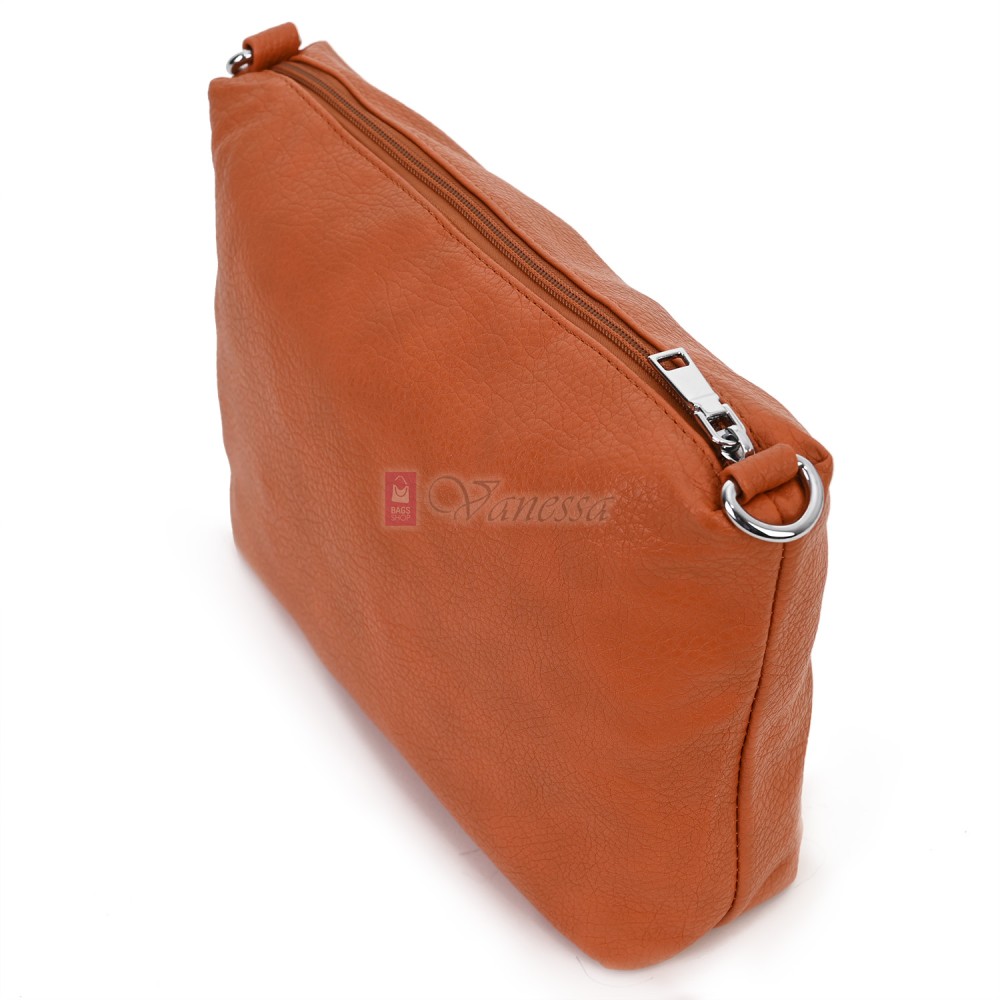 Голяма дамска чанта от еко кожа в оранжев цвят. Код: 1388