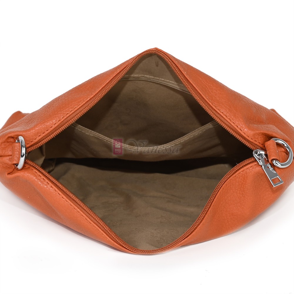 Голяма дамска чанта от еко кожа в оранжев цвят. Код: 1388