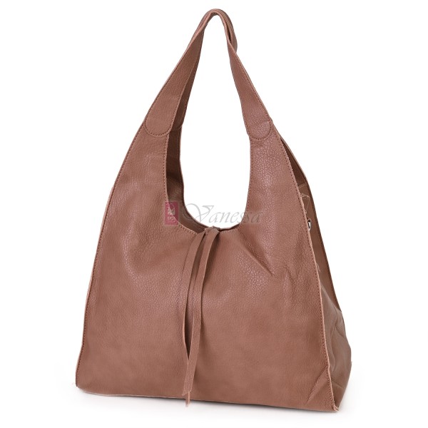 Голяма дамска чанта от еко кожа в розов цвят. Код: 1388