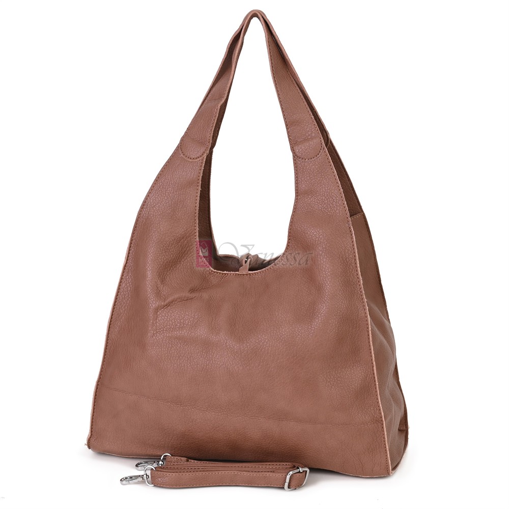 Голяма дамска чанта от еко кожа в розов цвят. Код: 1388