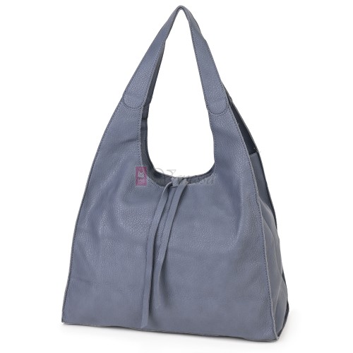 Голяма дамска чанта от еко кожа в син цвят. Код: 1388