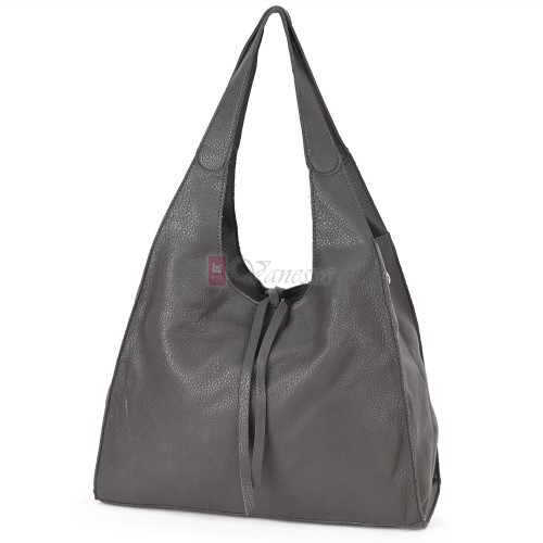 Голяма дамска чанта от еко кожа в сив цвят. Код: 1388