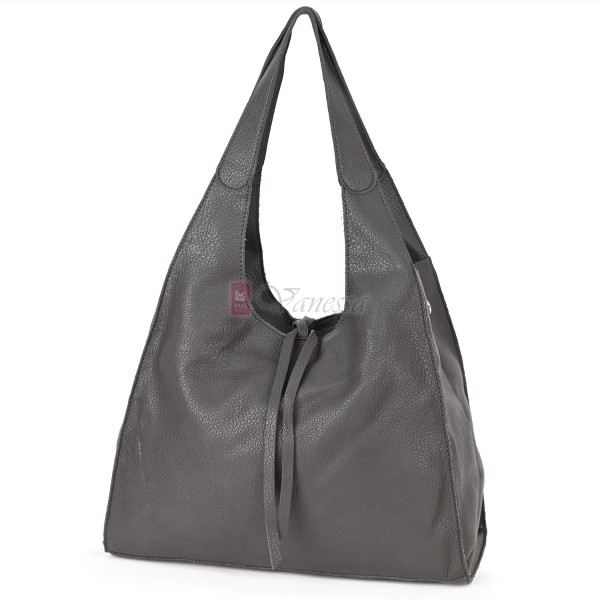 Голяма дамска чанта от еко кожа в сив цвят. Код: 1388