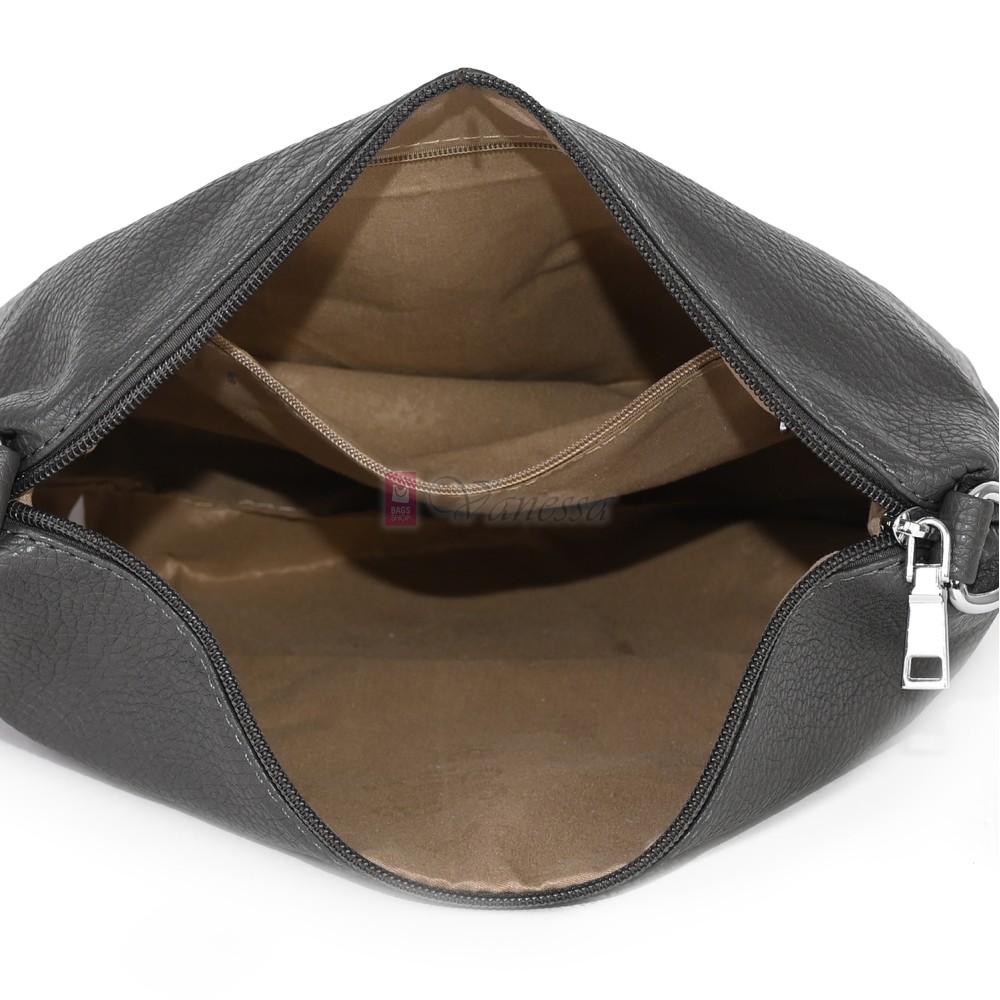 Голяма дамска чанта от еко кожа в сив цвят. Код: 1388