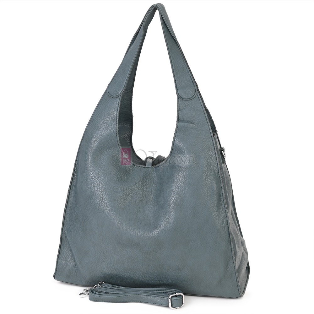 Голяма дамска чанта от еко кожа в цвят тюркоаз. Код: 1388