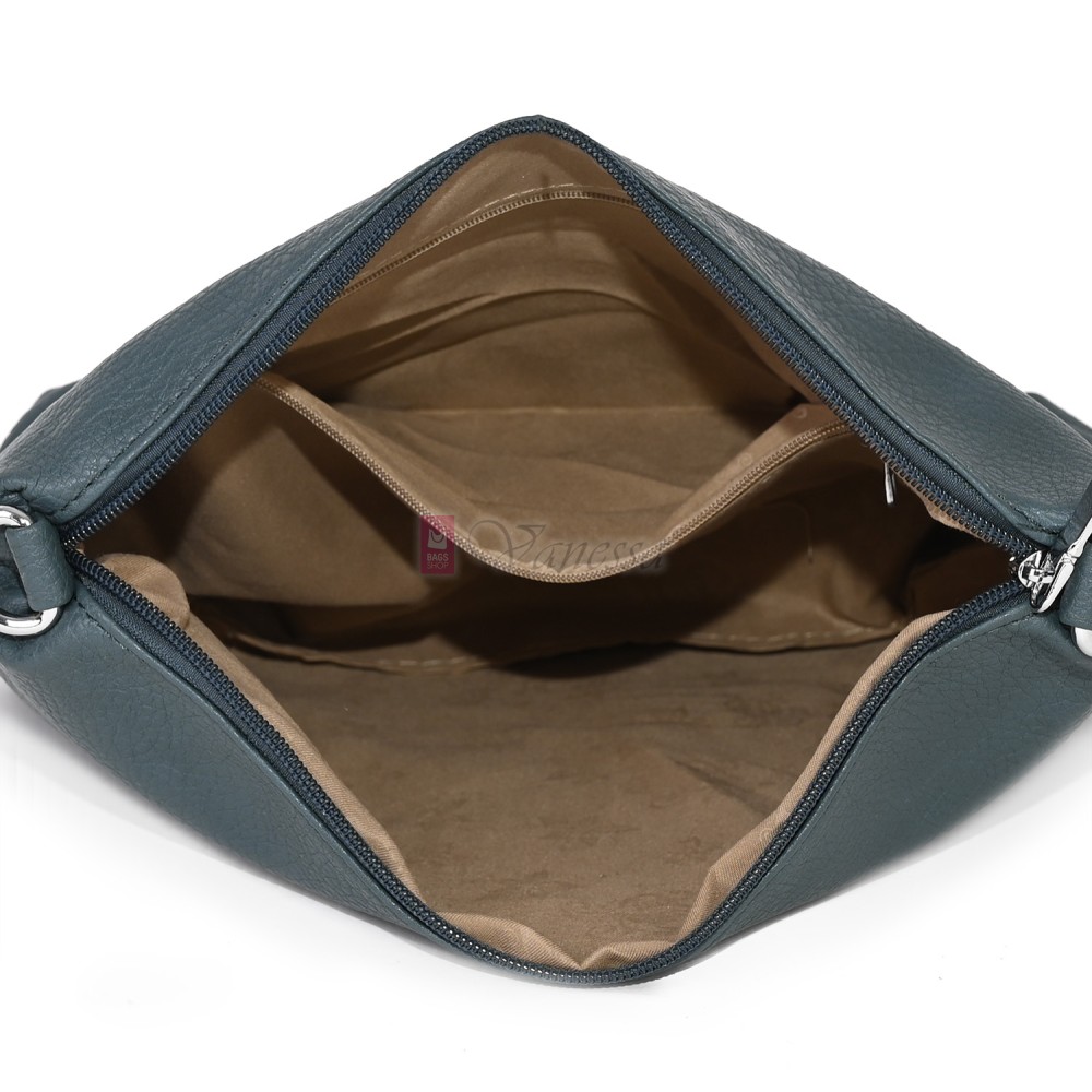 Голяма дамска чанта от еко кожа в цвят тюркоаз. Код: 1388