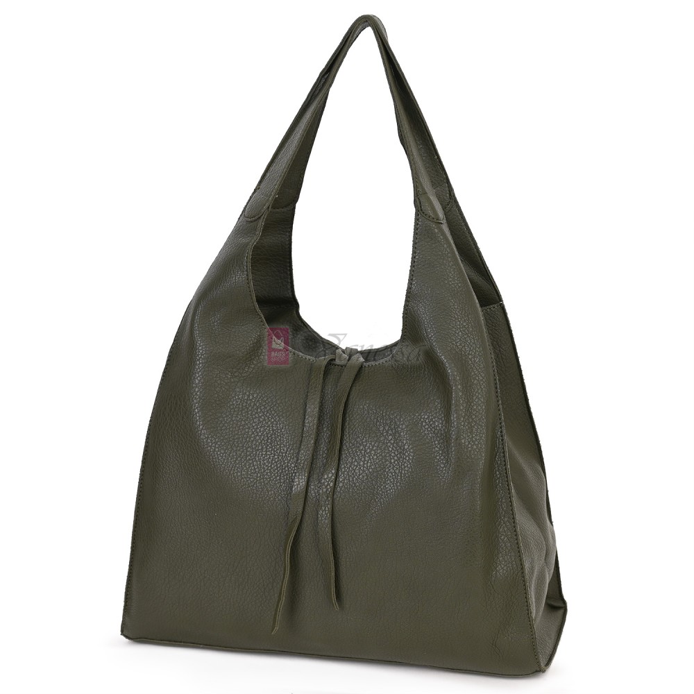 Голяма дамска чанта от еко кожа в зелен цвят. Код: 1388