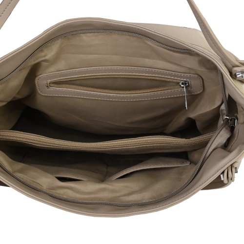Дамска чанта от еко кожа в бежов цвят. Код: 1401