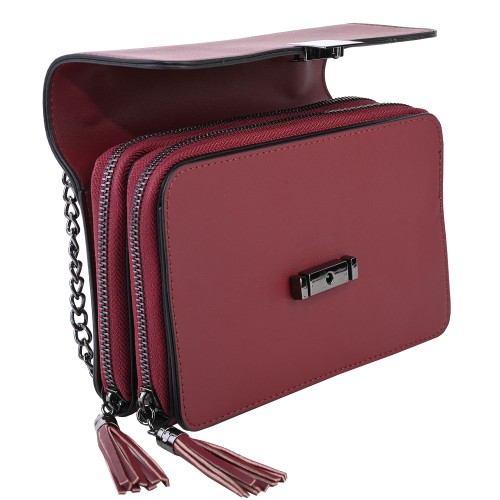 Дамска чанта от еко кожа в червен цвят. Код: 1407-1