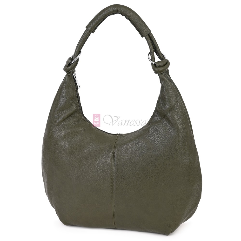 Голяма дамска чанта от еко кожа в зелен цвят. Код: 146-2