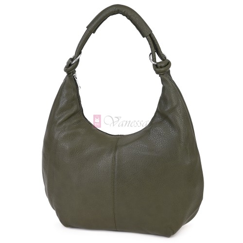 Голяма дамска чанта от еко кожа в зелен цвят. Код: 146-2