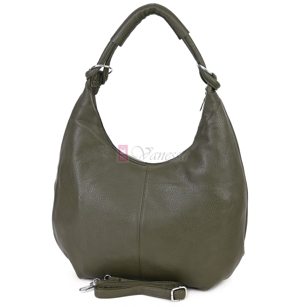 Голяма дамска чанта от еко кожа в зелен цвят. Код: 146-2