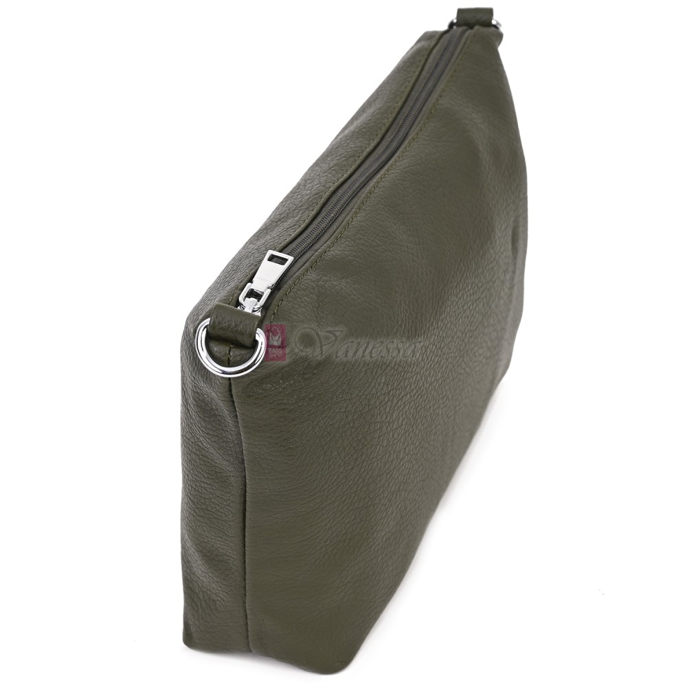 Голяма дамска чанта от еко кожа в зелен цвят. Код: 146-2