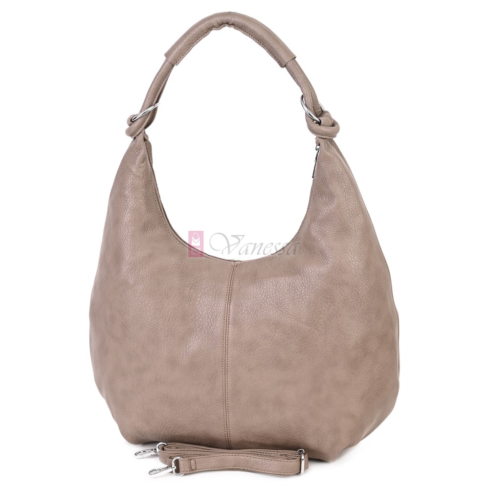 Голяма дамска чанта от еко кожа в бежов цвят. Код: 146-2