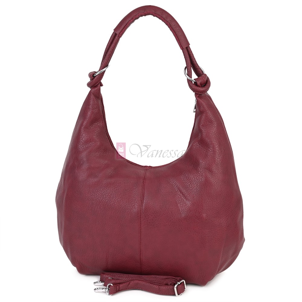 Голяма дамска чанта от еко кожа в цвят бордо. Код: 146-2