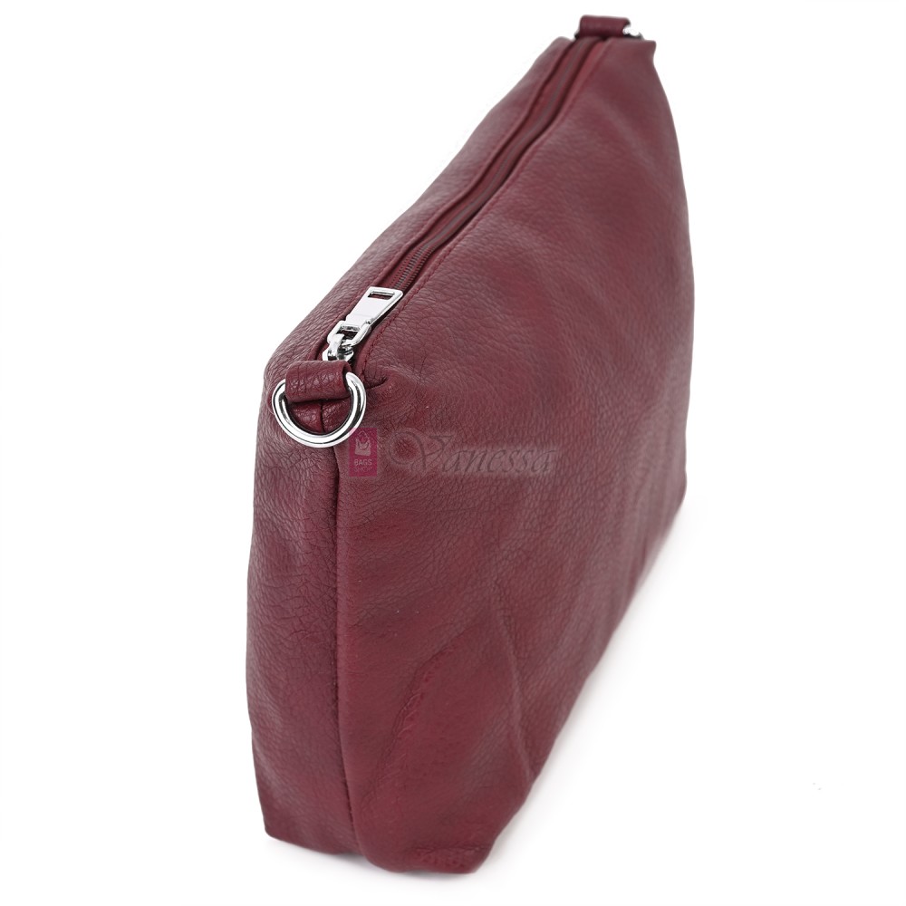 Голяма дамска чанта от еко кожа в цвят бордо. Код: 146-2