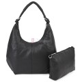 Голяма дамска чанта от еко кожа в черен цвят. Код: 146-2