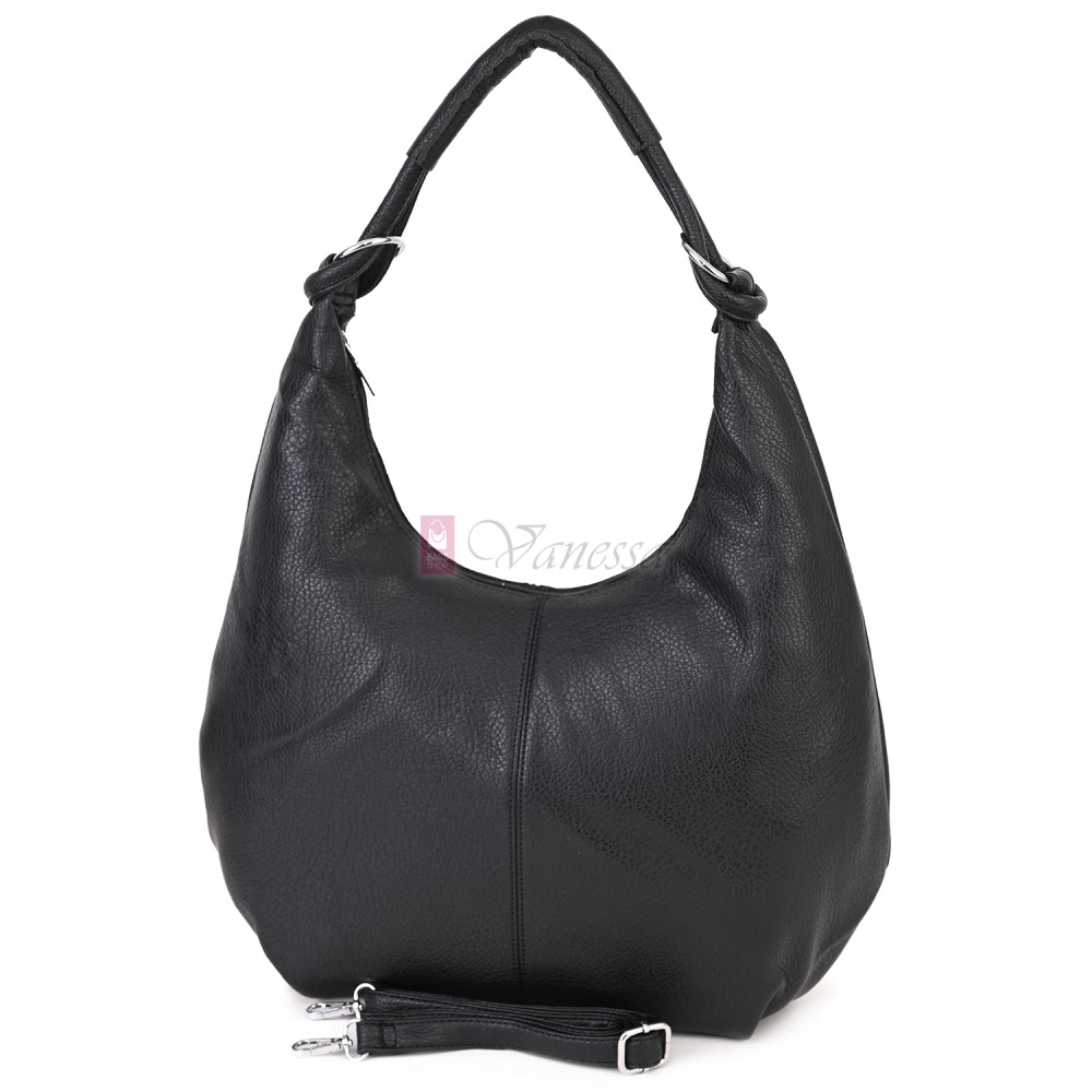 Голяма дамска чанта от еко кожа в черен цвят. Код: 146-2