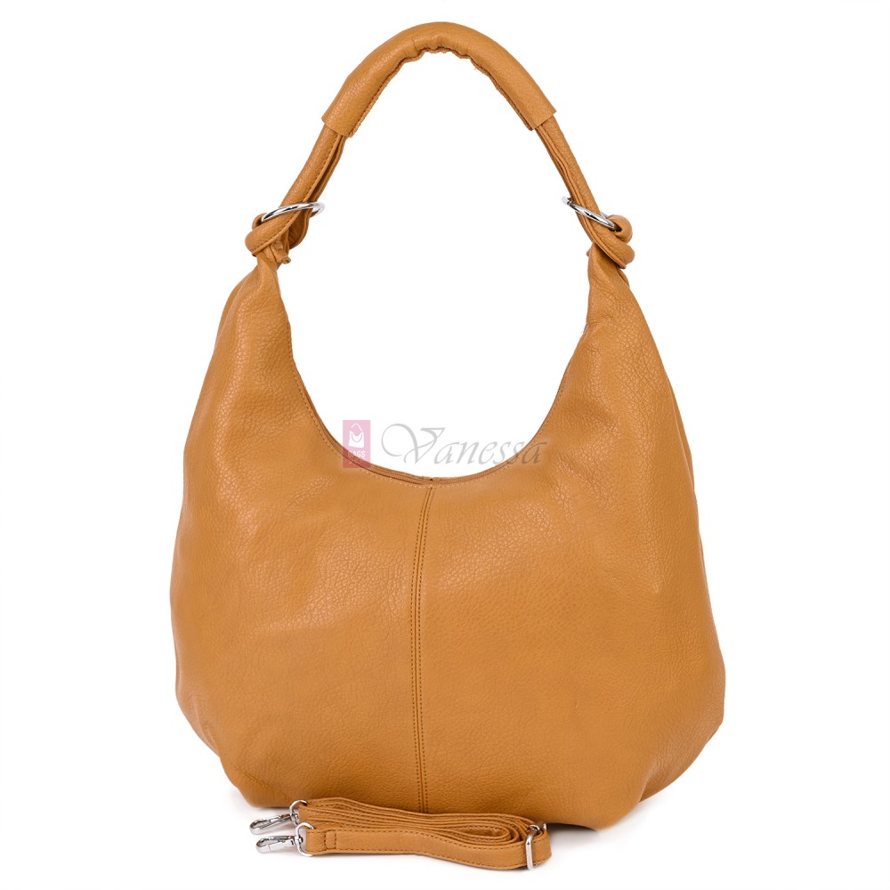 Голяма дамска чанта от еко кожа в жълт цвят. Код: 146-2