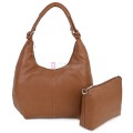 Голяма дамска чанта от еко кожа в кафяв цвят. Код: 146-2