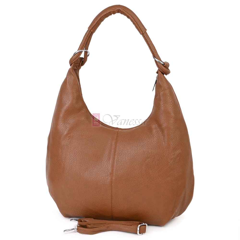 Голяма дамска чанта от еко кожа в кафяв цвят. Код: 146-2