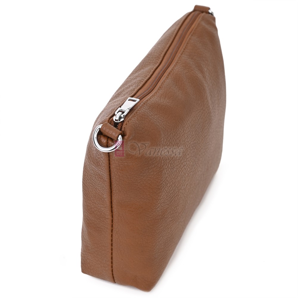 Голяма дамска чанта от еко кожа в кафяв цвят. Код: 146-2