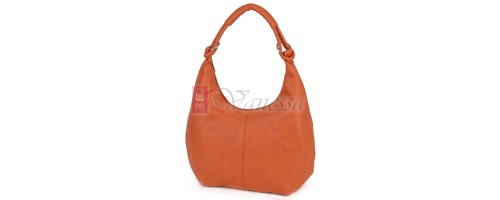 Голяма дамска чанта от еко кожа в оранжев цвят. Код: 146-2