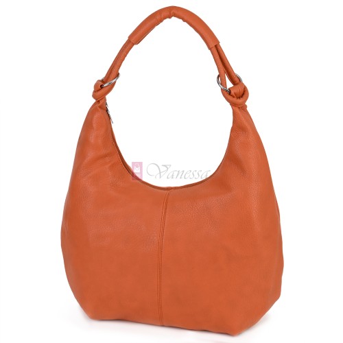 Голяма дамска чанта от еко кожа в оранжев цвят. Код: 146-2